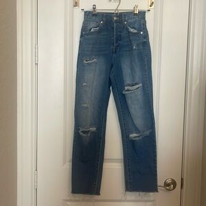 Forever 21, ripped distressed jeans, blue, size 24